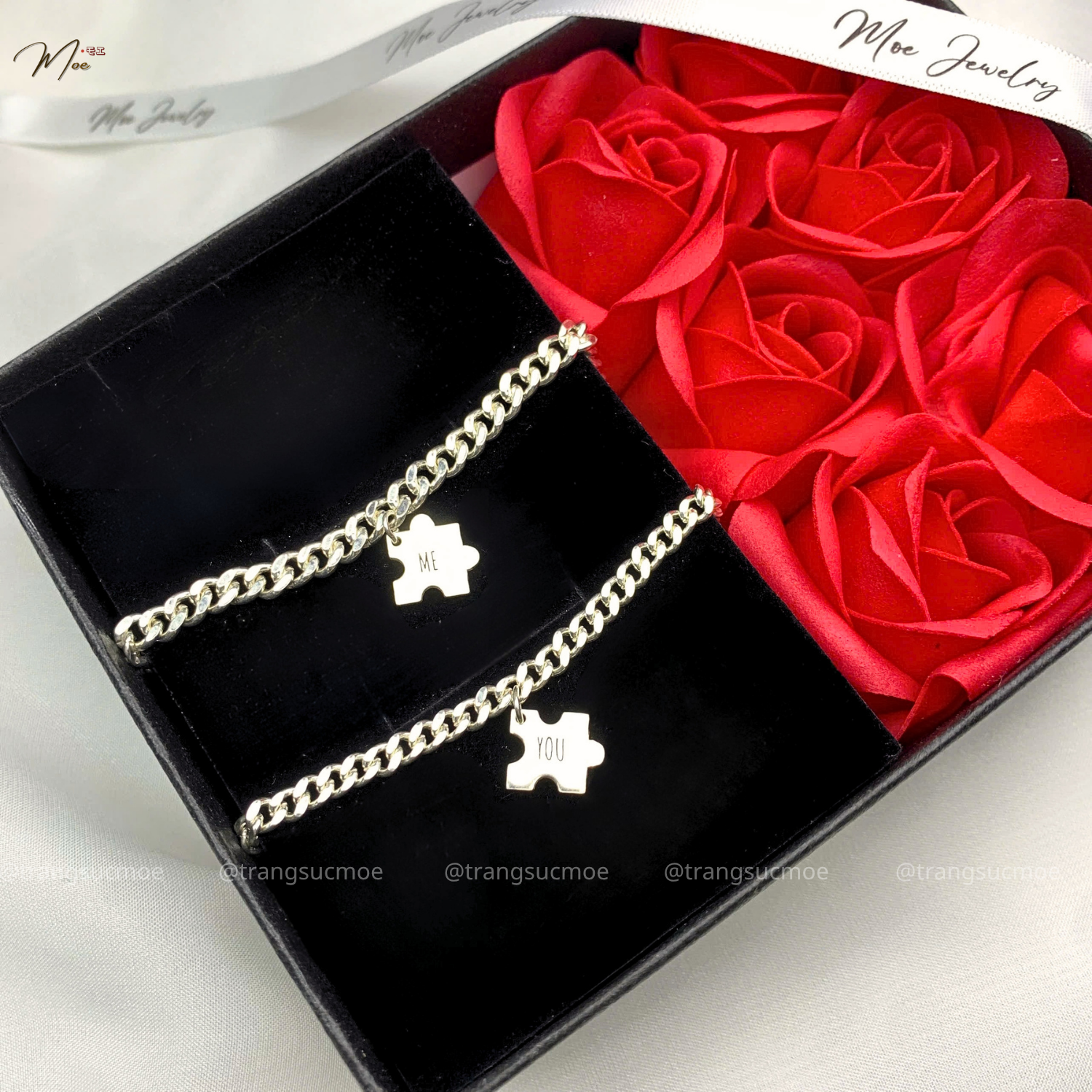 Perfect Puzzle Single Chain Couple Bracelet
