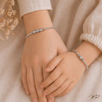Dragon Scale Chain Bracelet with Lucky Bead Charms – Mom & Baby Set