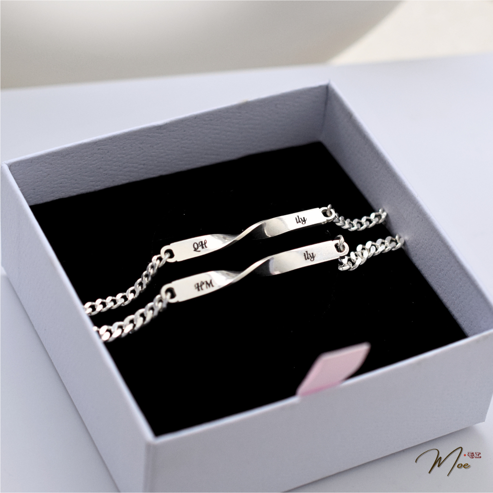 Infinity Double Bracelet with Custom Name Engraving
