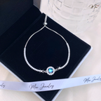 Moonstone Gemstone Strand Drawstring Bracelet – S925 Silver