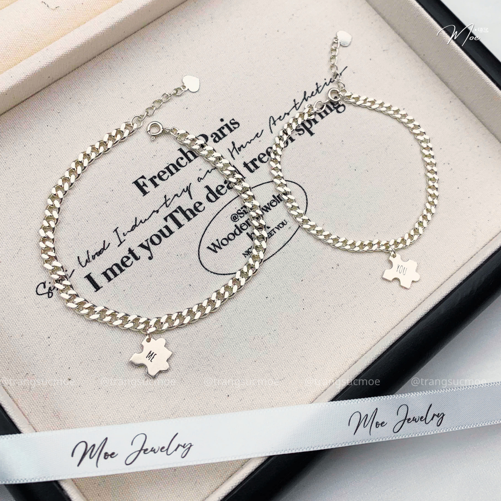 Perfect Puzzle Single Chain Couple Bracelet