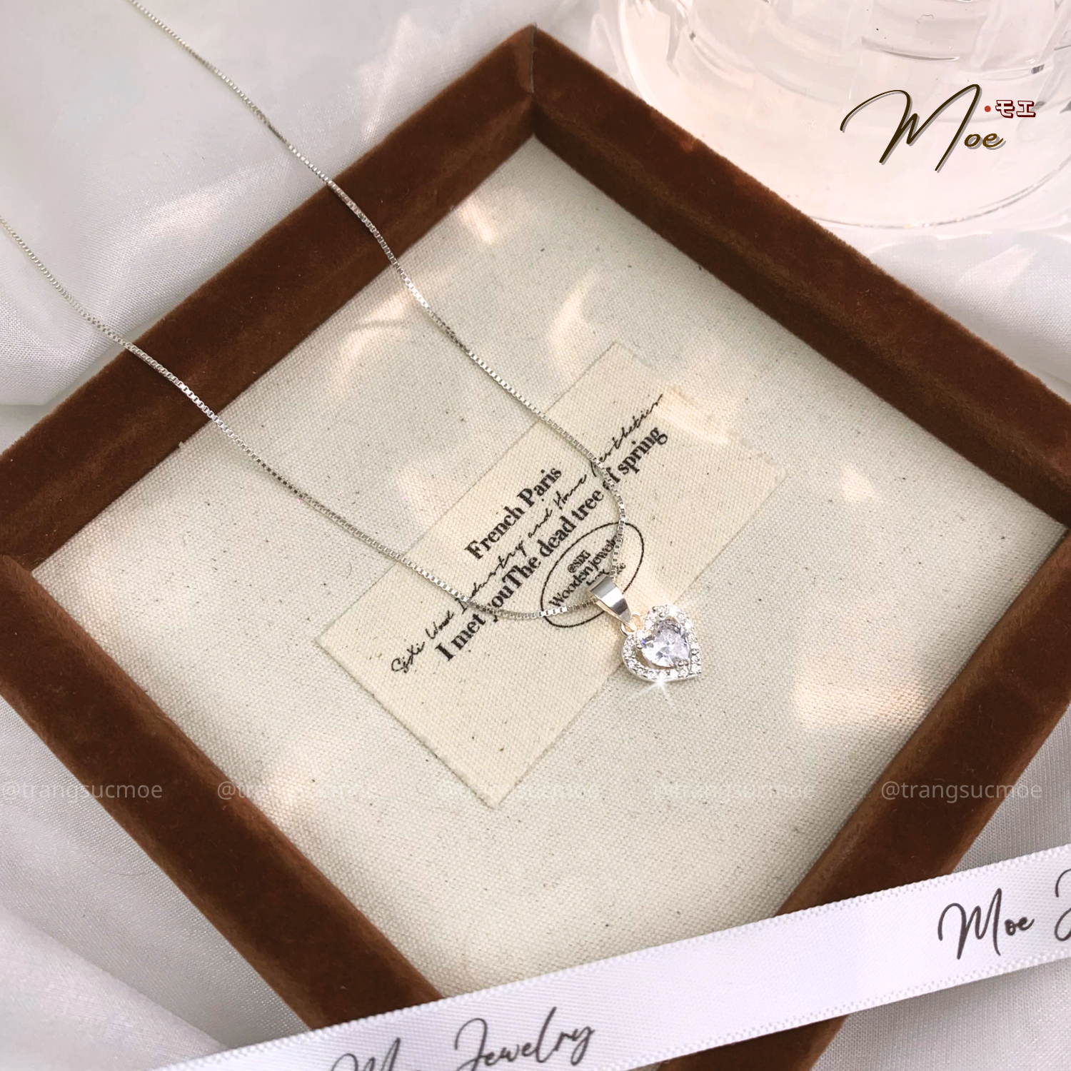 Crystal Heart Silver Necklace – S925 Silver with CZ Crystal
