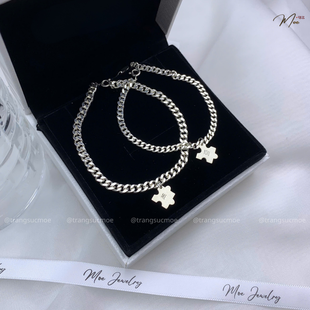 Perfect Puzzle Single Chain Couple Bracelet