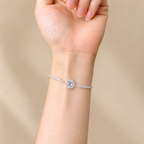 Moonstone Gemstone Strand Drawstring Bracelet – S925 Silver