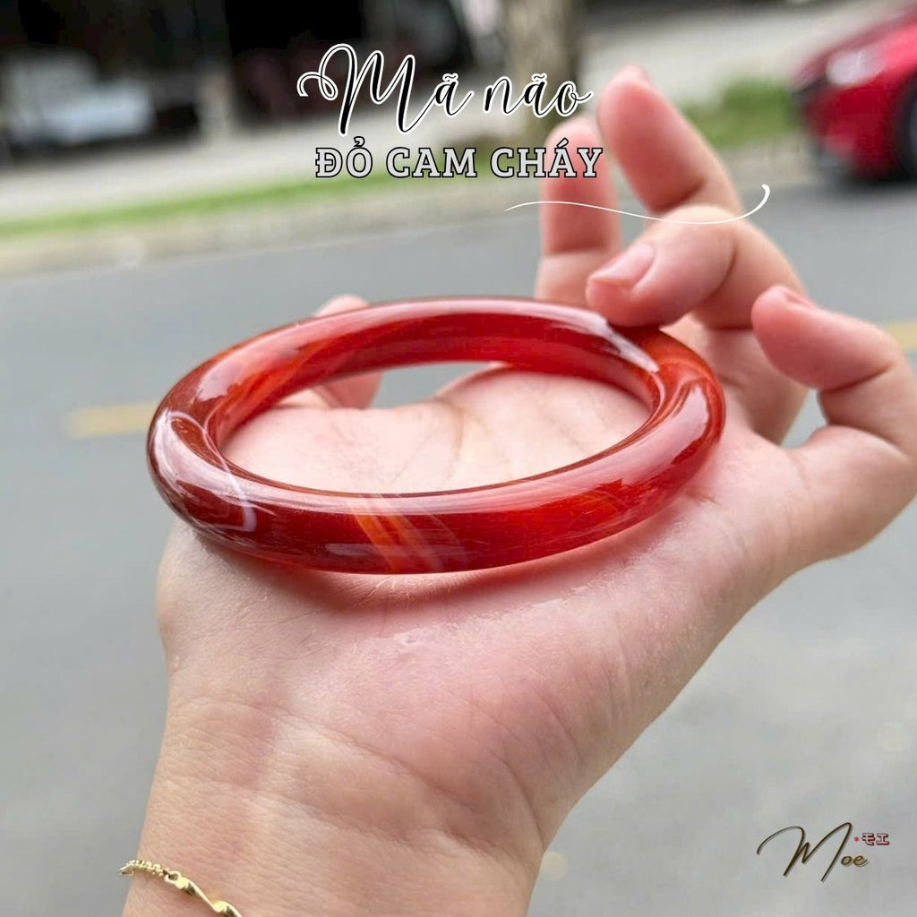 Natural Agate Wide Bracelet