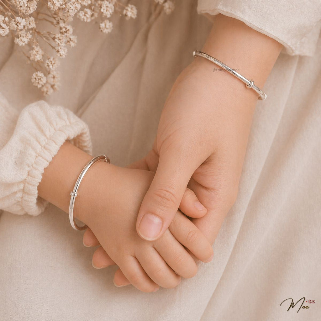 Adjustable Plain Bangle – Mom & Baby Set