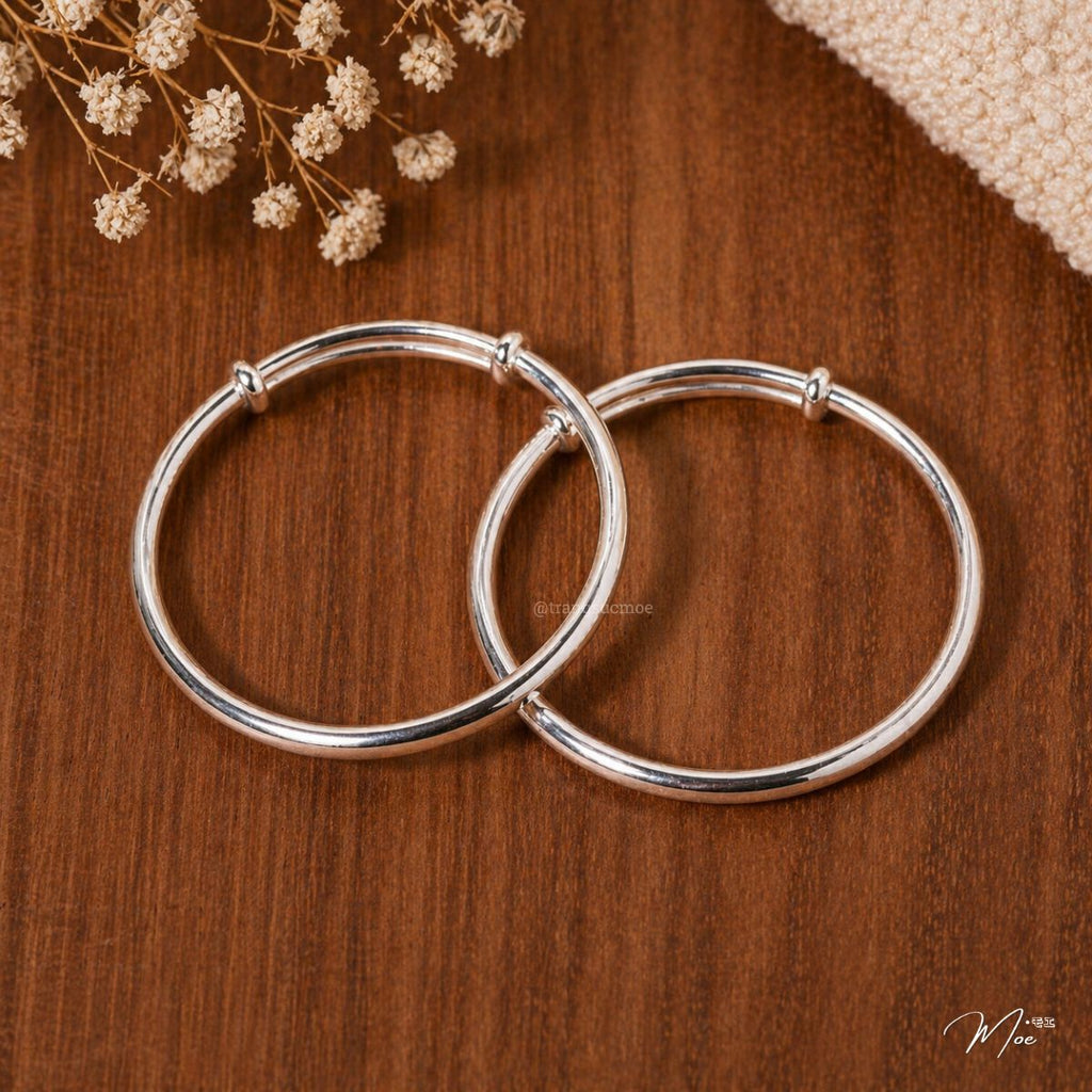 Adjustable Plain Bangle – Mom & Baby Set
