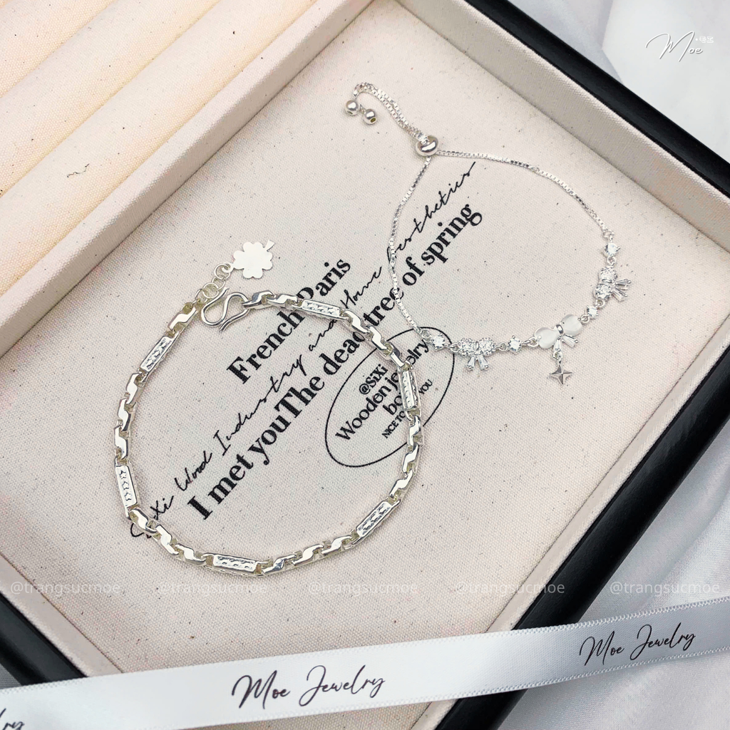 Crystal Bow Tube Couple Bracelet
