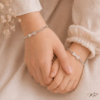 Bow Bracelet with Engraved Name Tag – Mom & Baby Set