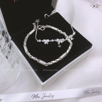 Crystal Bow Tube Couple Bracelet