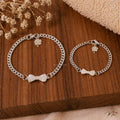 Bow Bracelet with Engraved Name Tag – Mom & Baby Set