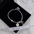 Custom Engraved Butterfly Bow Bracelet – S925 Silver