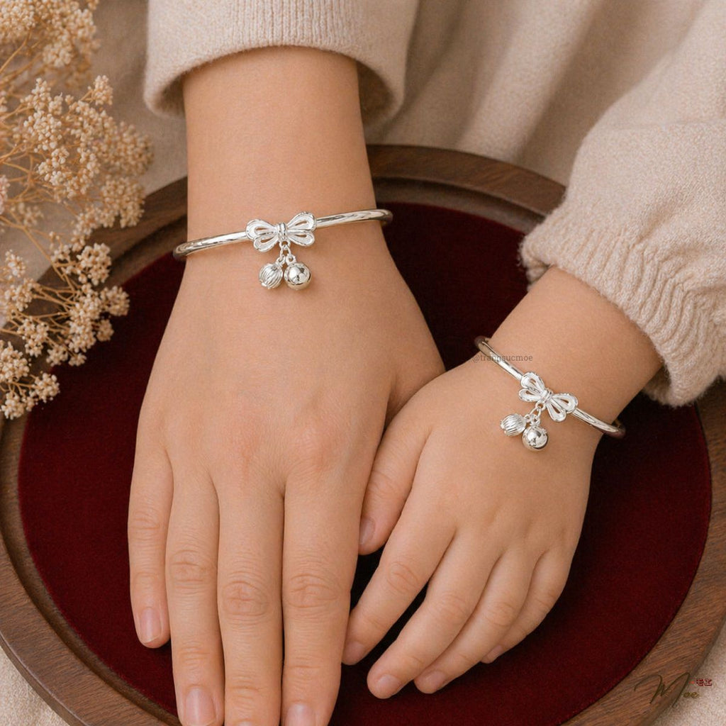 Lily of the Valley Bow Bangle – Mom & Baby Set