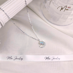 Moonstone Silver Necklace – S925 Silver with CZ Crystal