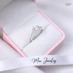 Crystal Diagonal Women's Ring – S925 Silver