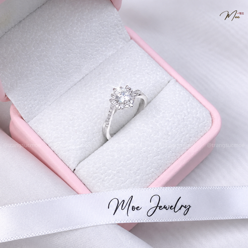 Crystal Diagonal Women's Ring – S925 Silver
