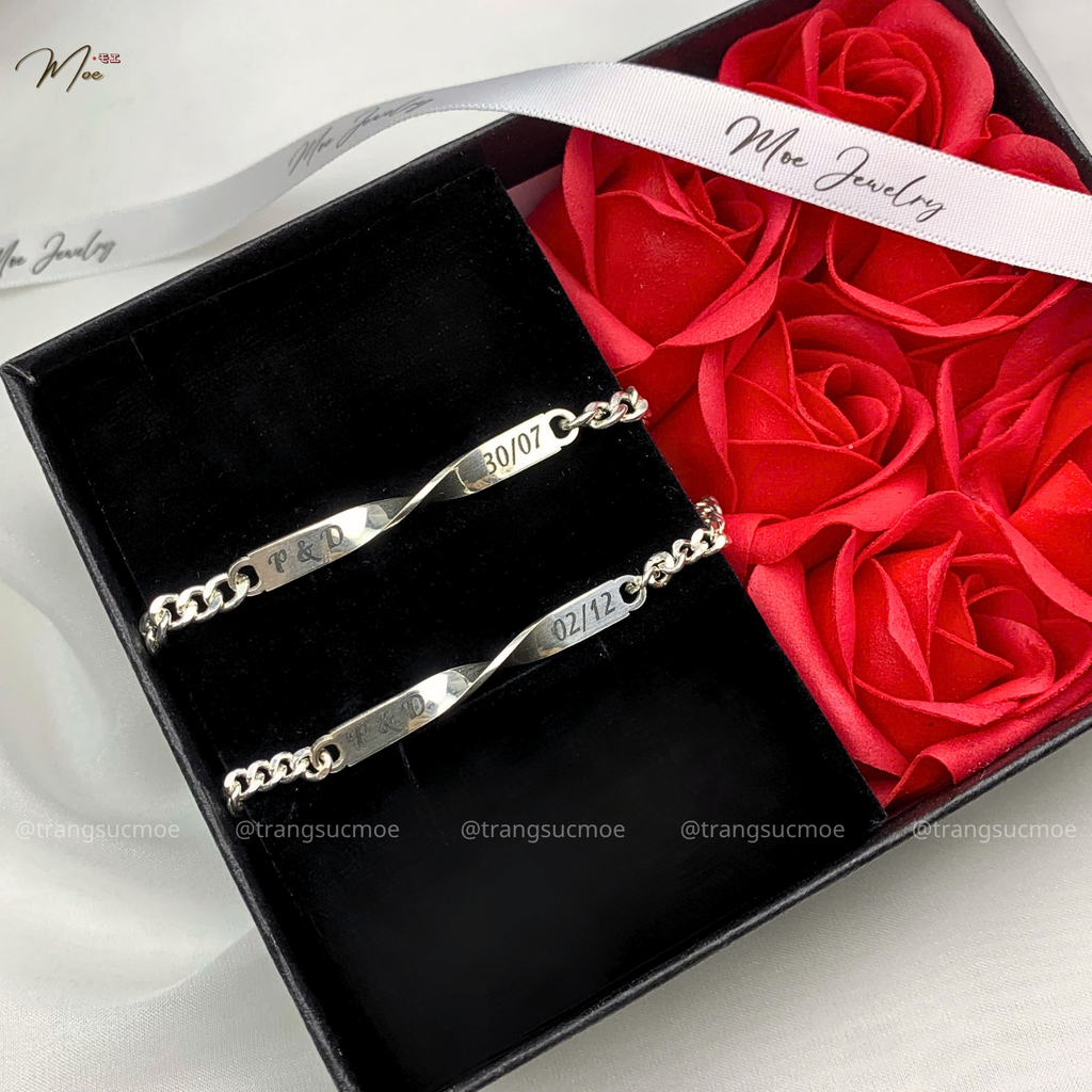Infinity Double Bracelet with Custom Name Engraving