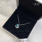 Moonstone Silver Necklace – S925 Silver with CZ Crystal