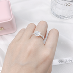 Crystal Diagonal Women's Ring – S925 Silver