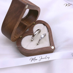 Crystal Stone Striped Couple Ring