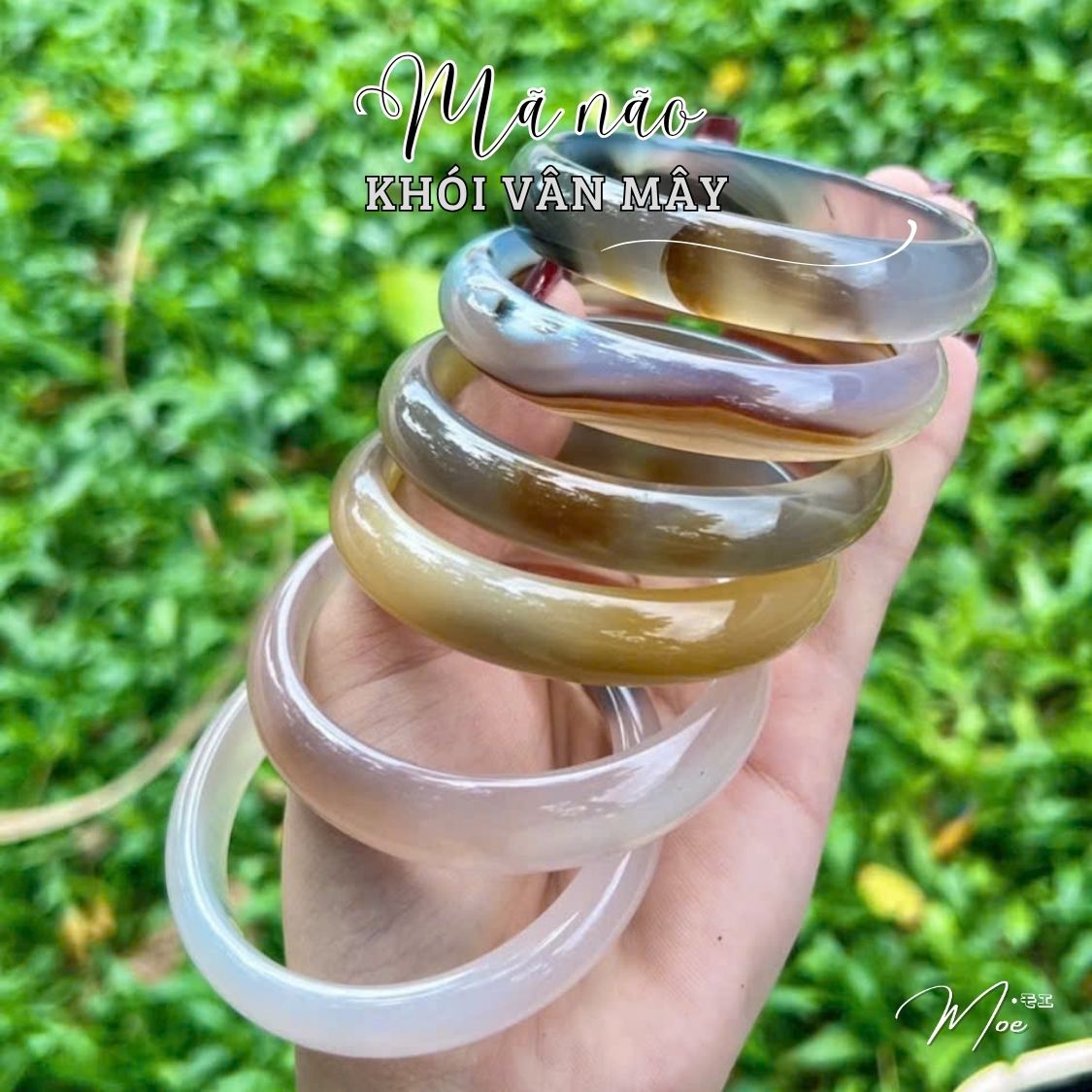 Natural Agate Wide Bracelet