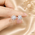 Crystal Snowflake Earrings – S925 Silver