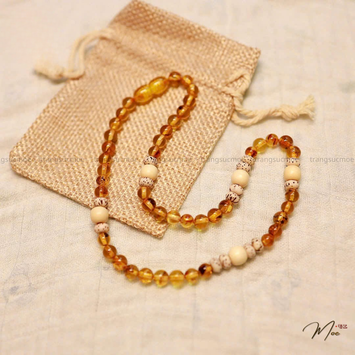 Baby Amber & Mulberry Wood Necklace and Bracelet Set