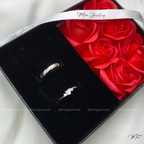 Happy Crystal Heart Couple Ring