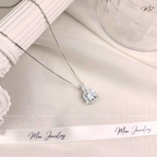 Luxury Square Solitaire Crystal Necklace – S925 Silver with Premium CZ Crystal