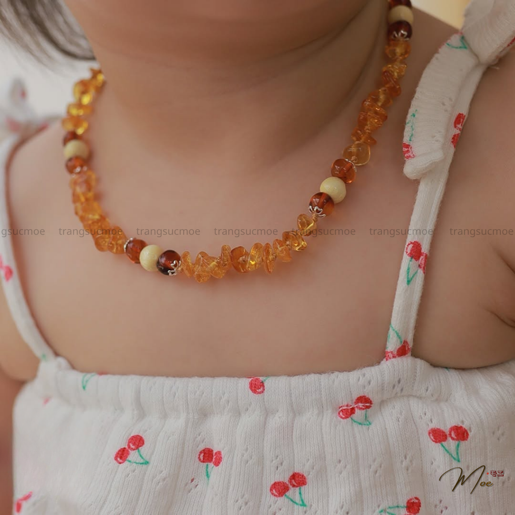 Baby Amber & Mulberry Wood Necklace and Bracelet Set