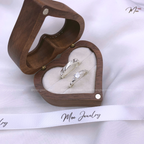 Happy Crystal Heart Couple Ring