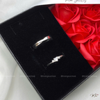 Crystal Heart Knot Couple Ring