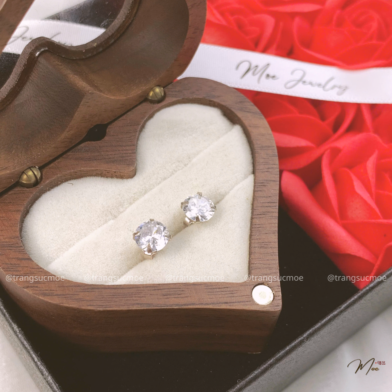 Crystal Stud Earrings – S925 Silver
