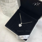 Crystal Heart Silver Necklace – S925 Silver with CZ Crystal