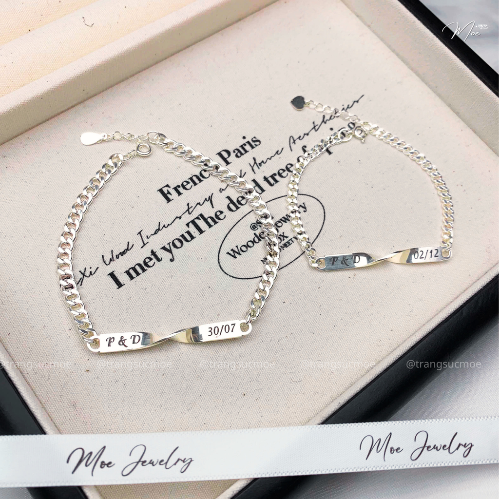 Infinity Double Bracelet with Custom Name Engraving