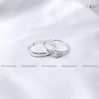 Crystal Heart Knot Couple Ring