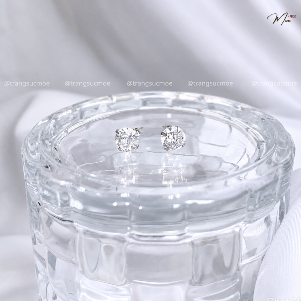 Crystal Stud Earrings – S925 Silver