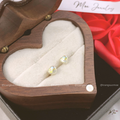 Moonstone Heart Earrings – S925 Silver