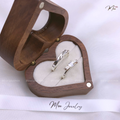 Crystal Heart Bow Couple Ring