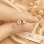 Moonstone Heart Earrings – S925 Silver
