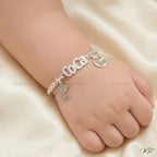 Dragon Scale Baby Bracelet – S999 Silver | Personalized Engraving & Zodiac Charm