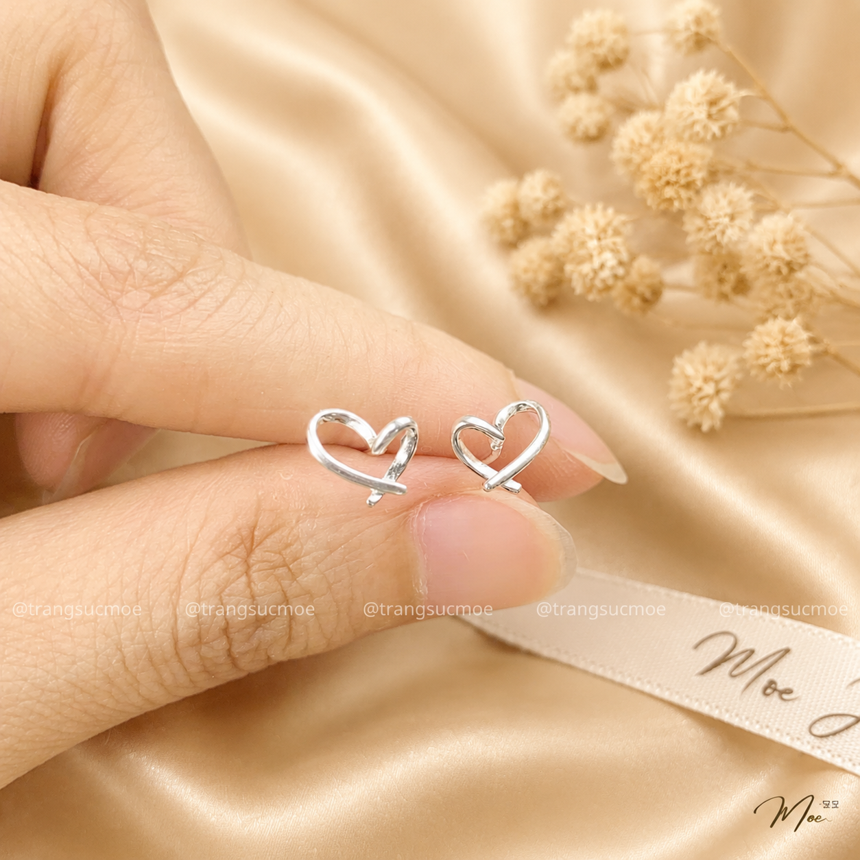 Dainty Heart Earrings – S925 Silver