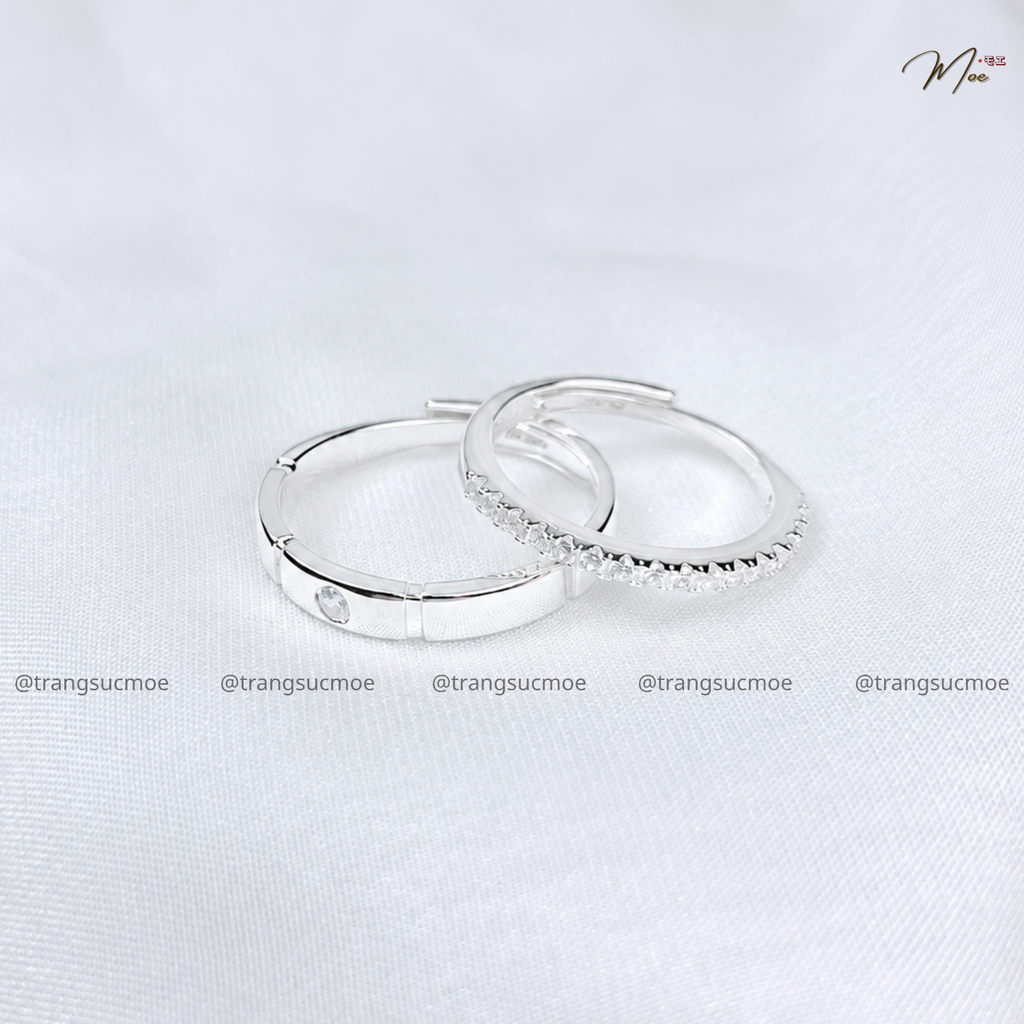 Crystal Band Couple Ring