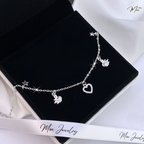 Swan Heart Love Anklet – S925 Silver