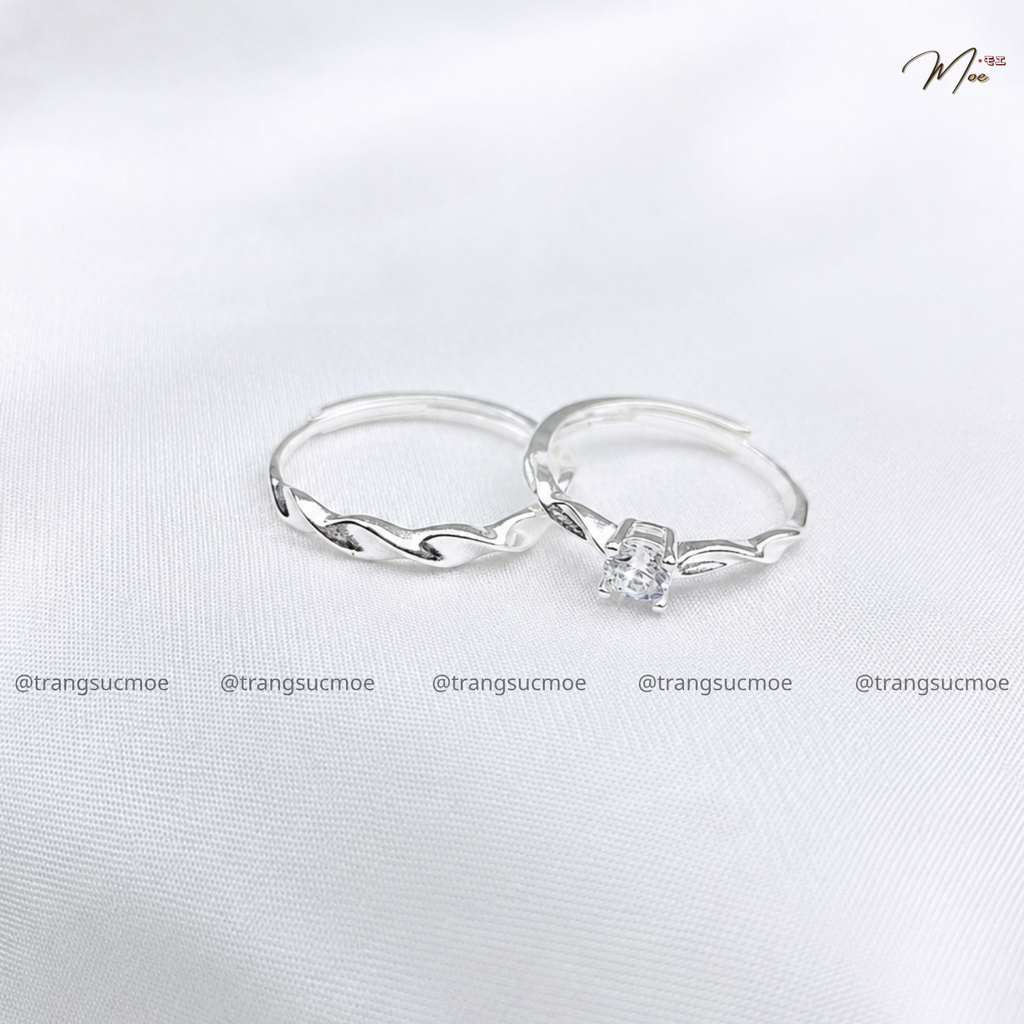 Crystal Twisted Couple Ring