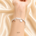 Striped Bead Baby Bracelet with Mix Charms – S999 Pure Silver | Custom Design