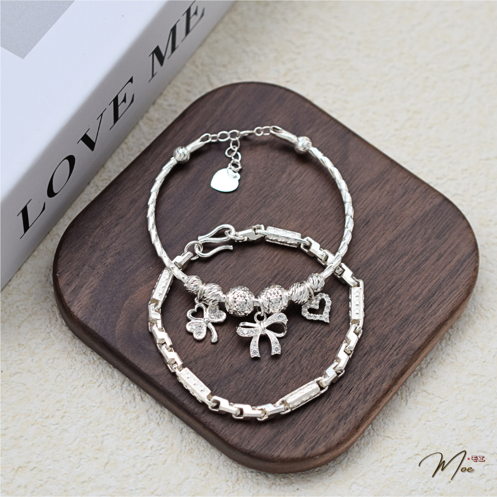 Feminine Bow & Tube Double Bracelet (MT15-LT594)