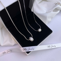Crystal Cylinder Pendant Couple Necklace