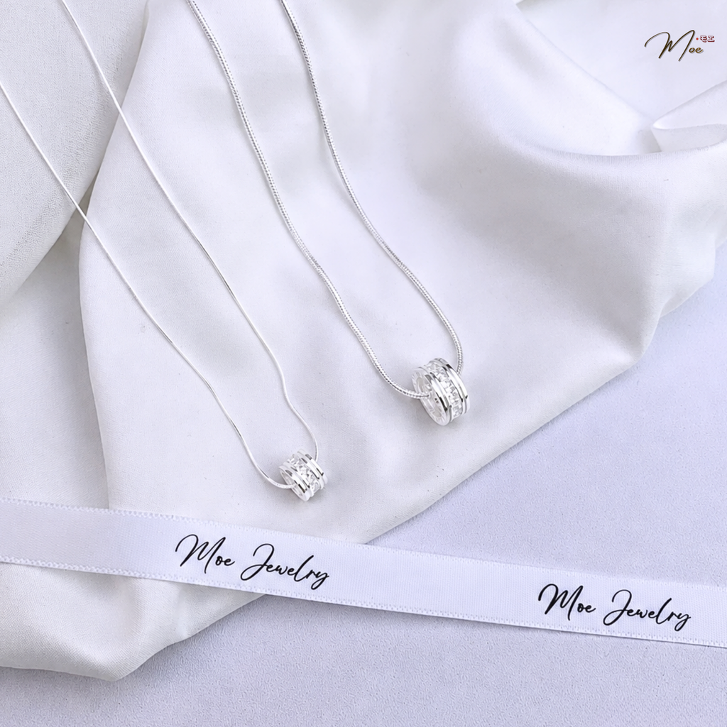 Crystal Cylinder Pendant Couple Necklace