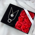 Crystal Heart Couple Necklace